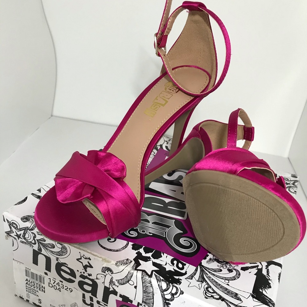 Brash pink Satin “Austen” Heels